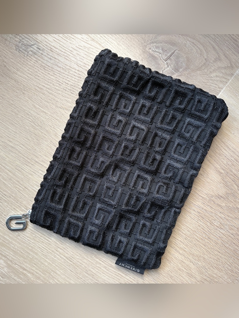 Givenchy 4G Black Embroidered Logo Pouch HTF